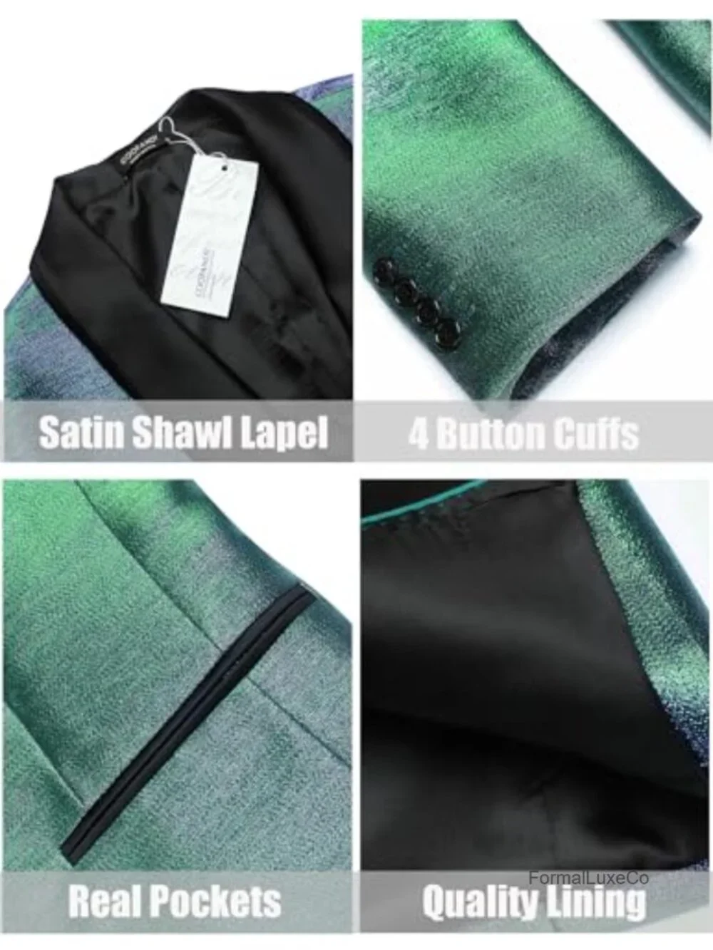 Men's Tuxedo Jacket Slim Fit Shawl Lapel Sequined Blazer